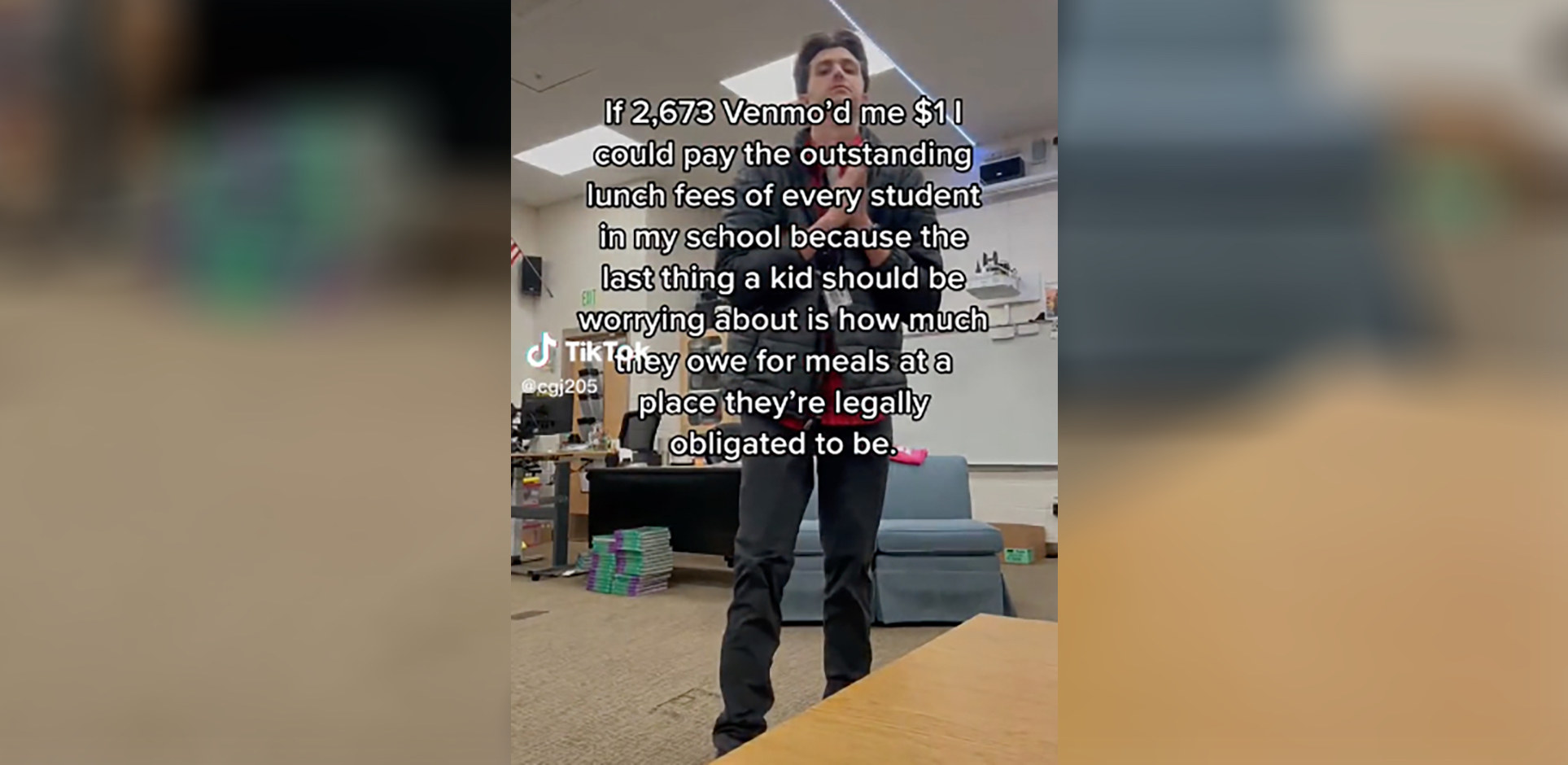 PHOTO: Garrett Jones, a middle school teacher in Utah, shared a TikTok post about school lunch debt. The post has since gone viral and helped raise over $30,000 for students' outstanding balances.