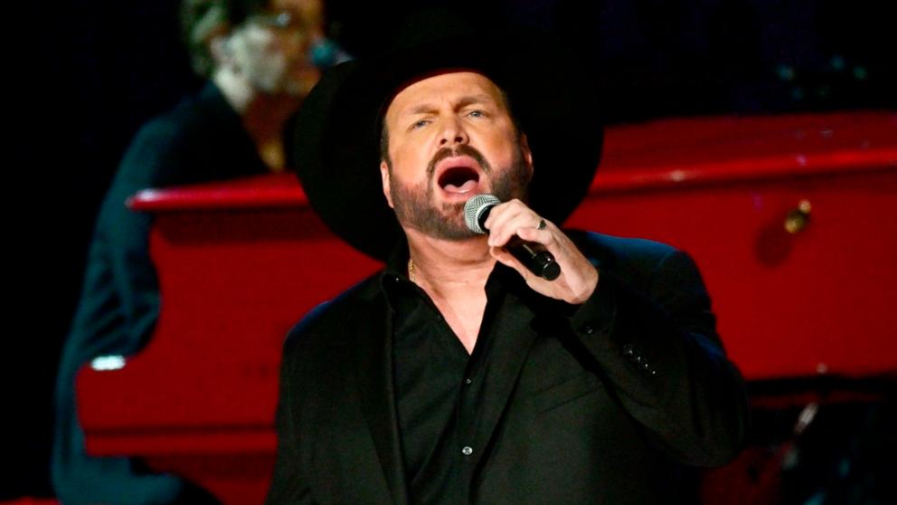 PHOTO: Singer-songwriter and past Gershwin Prize recipient Garth Brooks performs at the 2024 Library of Congress Gershwin Prize for Popular Song in Washington, DC, March 20, 2024.