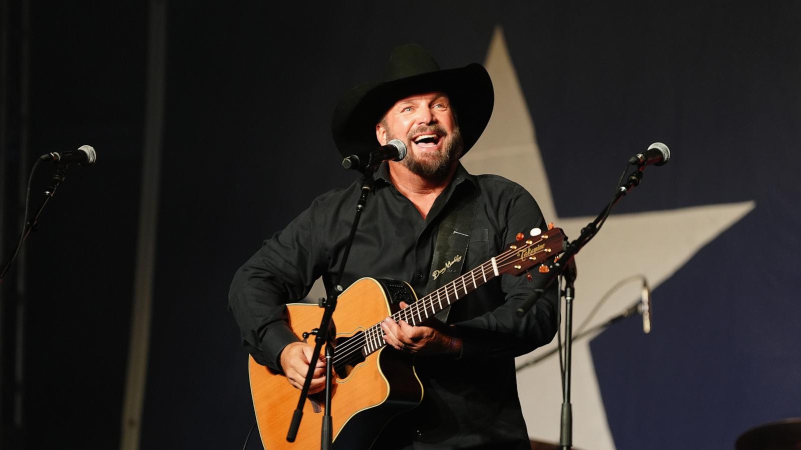 Garth Brooks performs onstage for George Strait and Vaqueros del Mar's "Strait To The Heart": A benefit for Hill Country Flood Victims on July 27, 2025 in Boerne, Texas.