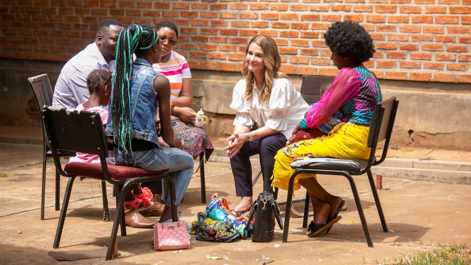 PHOTO: Melinda Gates, co-chair of the Bill & Melinda Gates Foundation, speaks with people in Malawi.