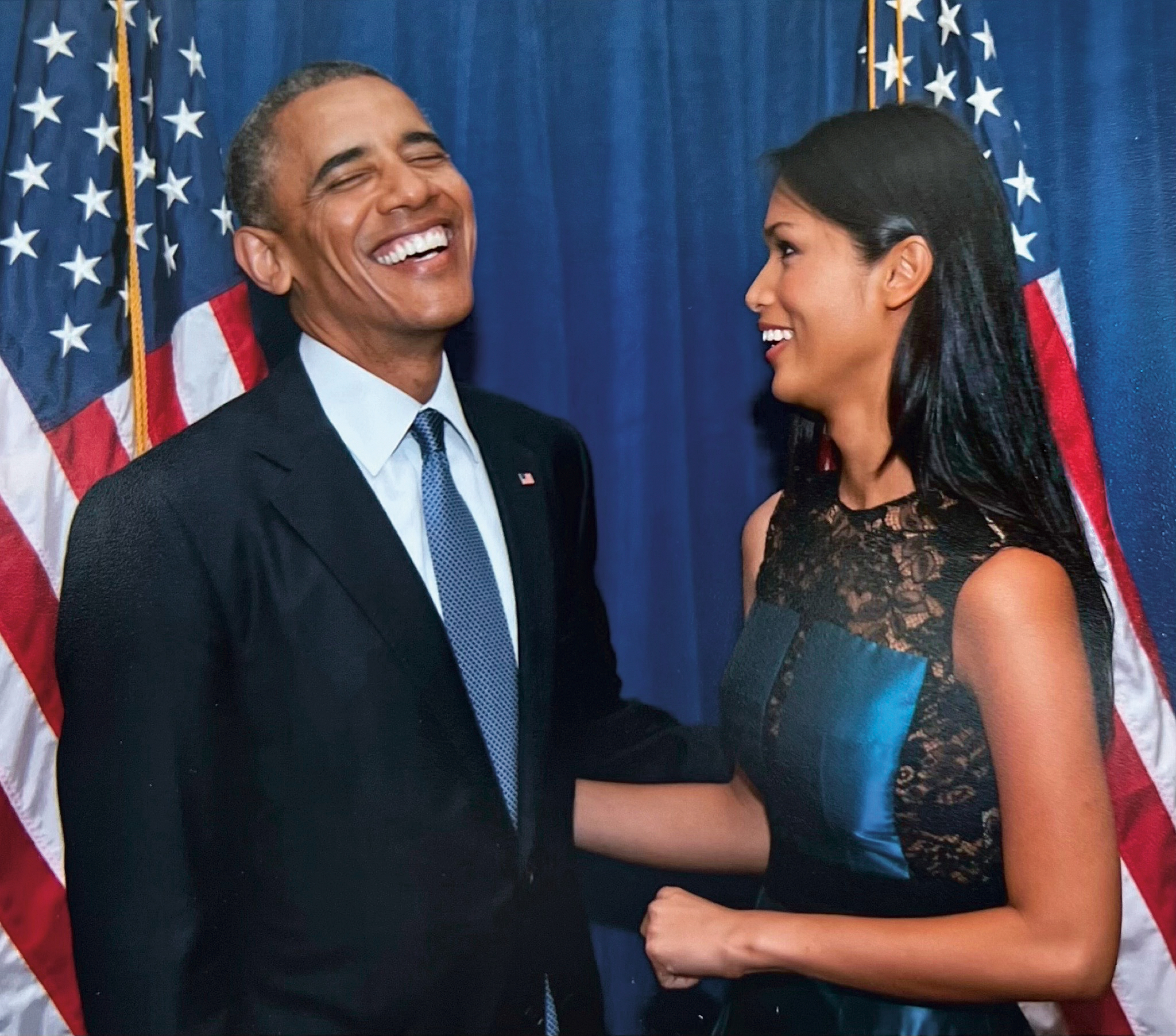 PHOTO: Geena Rocero and former President Barack Obama during the DNC LGBT Gala.