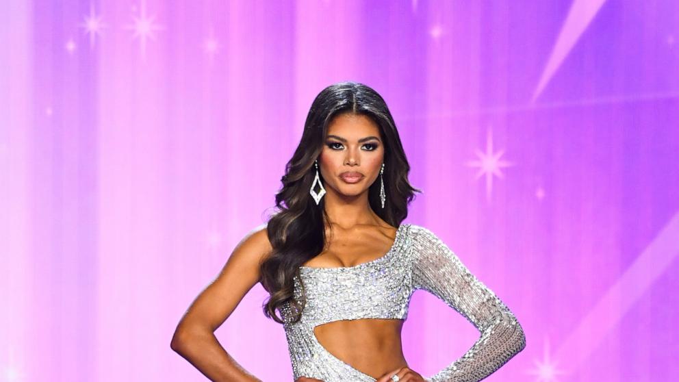 Alma Cooper, Miss Michigan USA walks onstage during the 73rd annual Miss USA Pageant at Peacock Theater on August 04, 2024, in Los Angeles, California. (Photo by Alberto E. Rodriguez/Getty Images)