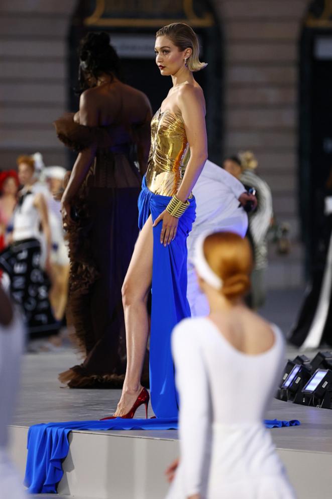 PHOTO: Gigi Hadid walks the runway during Vogue World: Paris at Place Vendome on June 23, 2024 in Paris, France. 