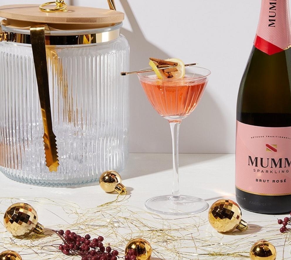 PHOTO: A sparkling brut rose cocktail for New Year's Eve.