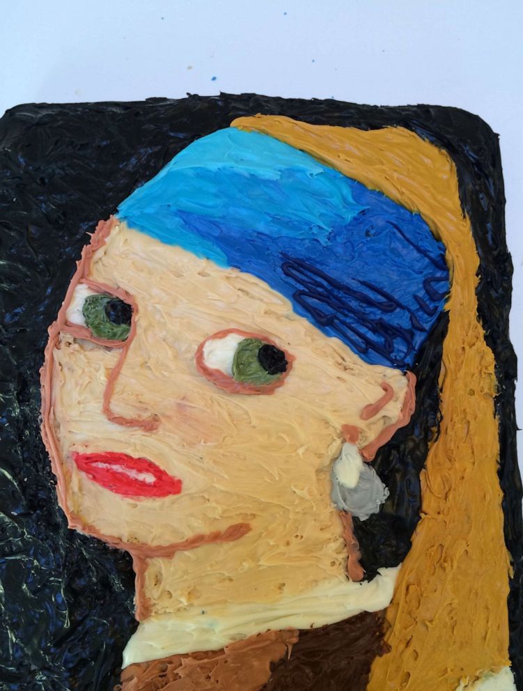 PHOTO: Emily Zauzmer's cake made to resemble Johannes Vermeer's painting, "Girl with a Pearl Earring."