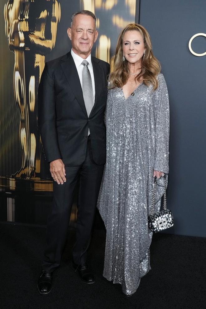 PHOTO: Tom Hanks and Rita Wilson attend the Academy of Motion Picture Arts and Sciences 15th Governors Awards at the Ray Dolby Ballroom in Hollywood, Calif. Nov. 17, 2024.