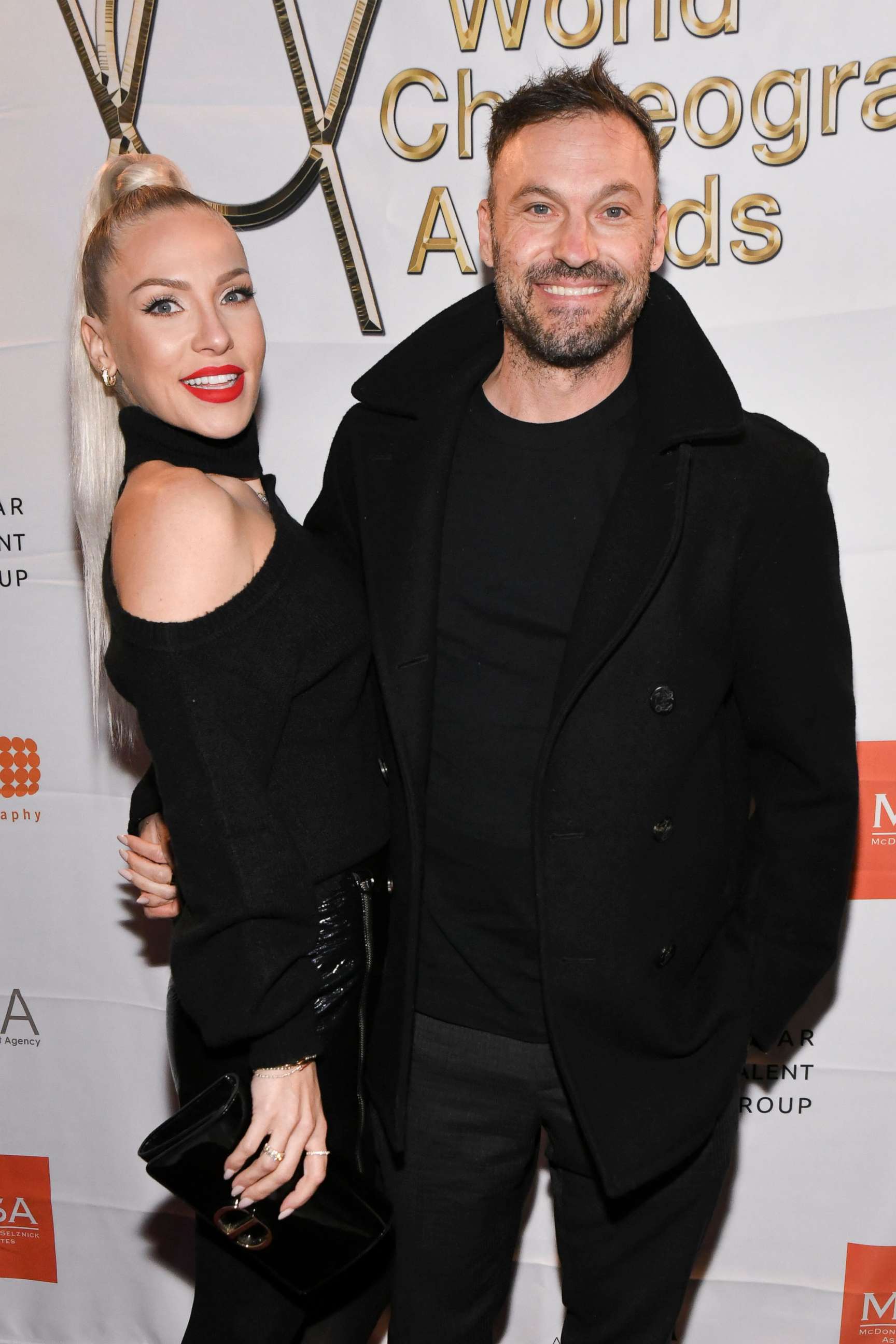 PHOTO: Sharna Burgess and Brian Austin Green attend the 2021 World Choreography Awards at Globe Theatre Los Angeles, Dec. 13, 2021.