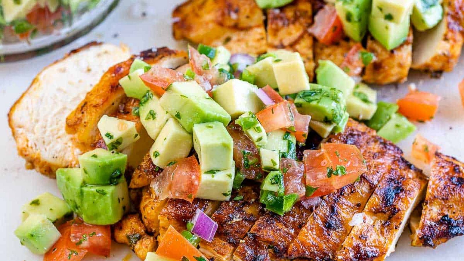 PHOTO: Try this homemade grilled chicken breast with simple avocado salsa.