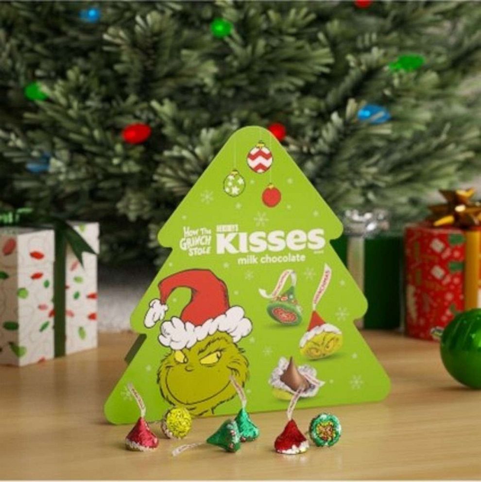 PHOTO: How the Grinch Stole Christmas-themed Hershey's kisses in a decorative tree-shaped box.