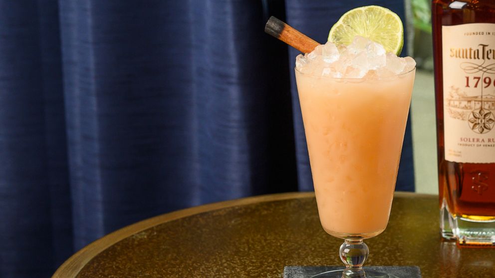 PHOTO: A frozen guava colada made with crushed ice and dark rum.