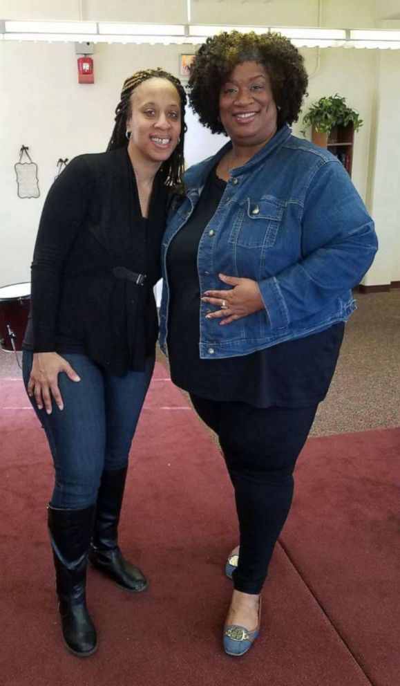PHOTO: Keasha Hawkins and her friend Claudette in February 2017 when she lost her first 50-pounds during her weight loss journey.