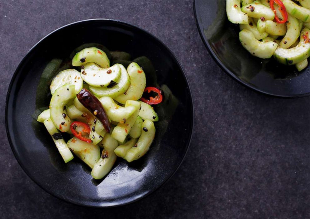 PHOTO: Chengdu-style hot and cold cucumber salad.