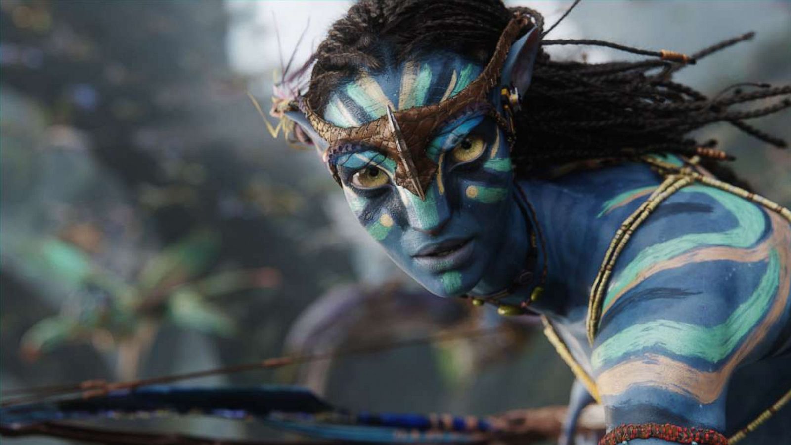 PHOTO: The character Neytiri, voiced by Zoe Saldana, is shown in a scene from the movie "Avatar," directed by James Cameron.