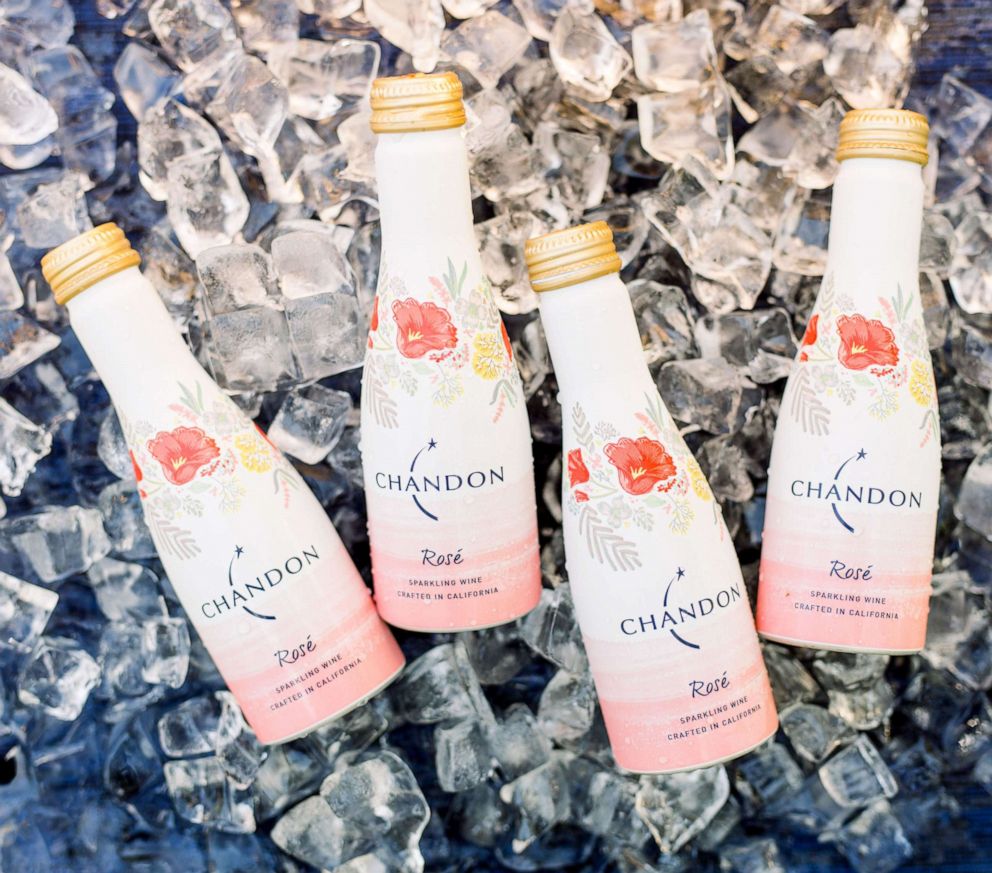 PHOTO: The single serving Chandon aluminum rosé mini bottles are perfect to pack and carry outside for a picnic.