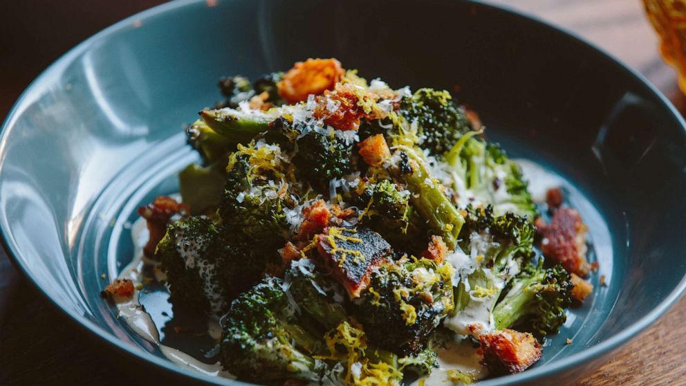 PHOTO: Grilled broccoli Caeser salad from Fox and the Knife in Boston. 