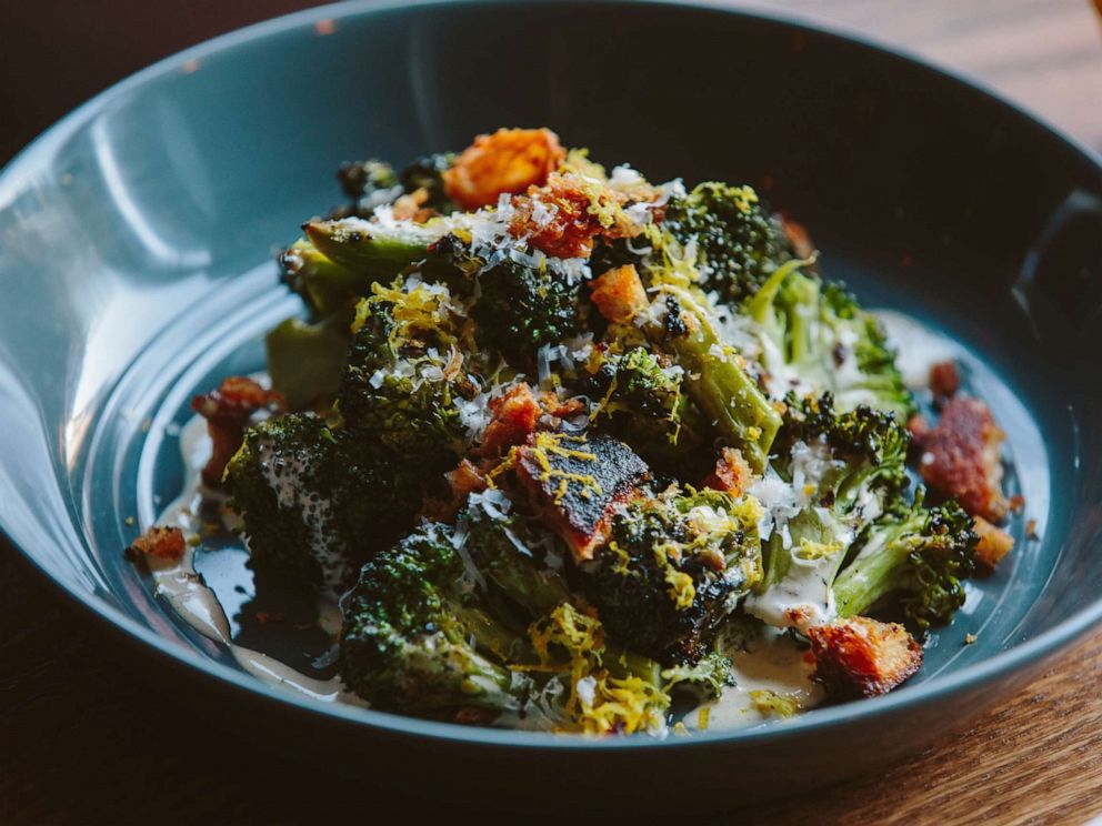 PHOTO: Grilled broccoli Caeser salad from Fox and the Knife in Boston.