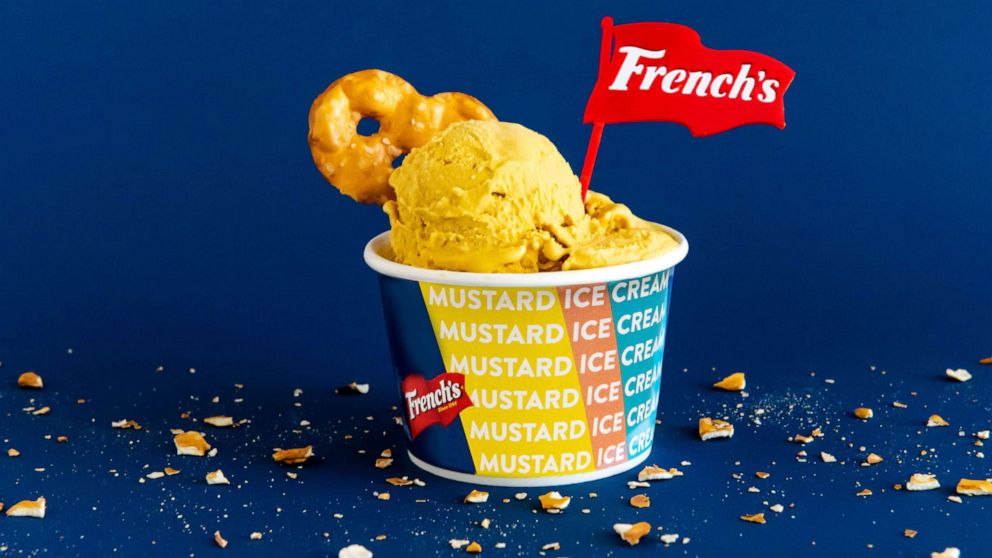 PHOTO: French's collaborated with Coolhaus to develop a yellow mustard ice cream.