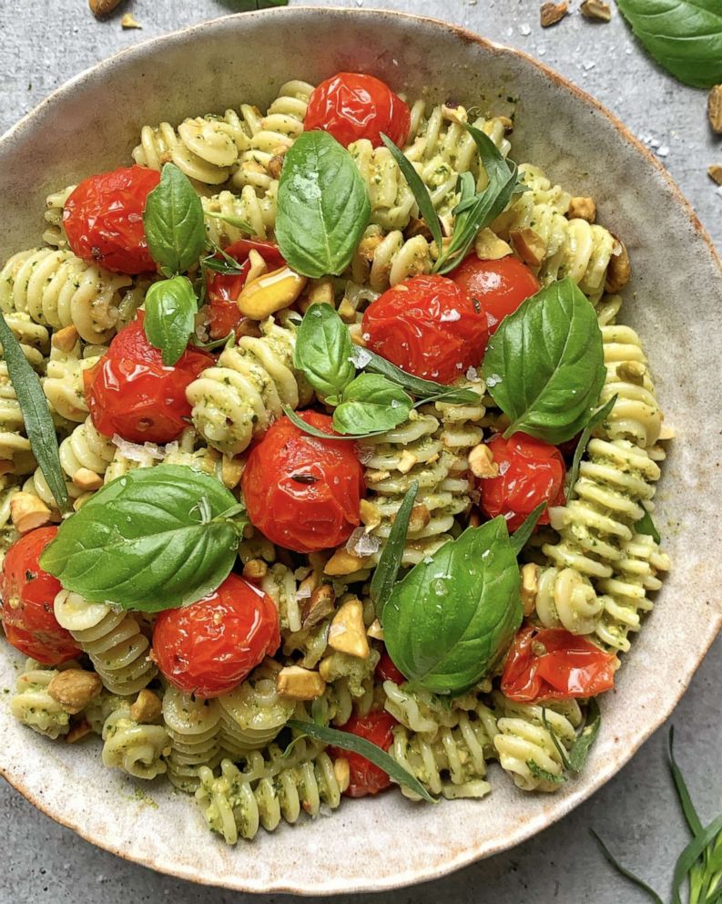 PHOTO: Roasted tomato and pistachio pesto pasta salad from The Feed Feed.