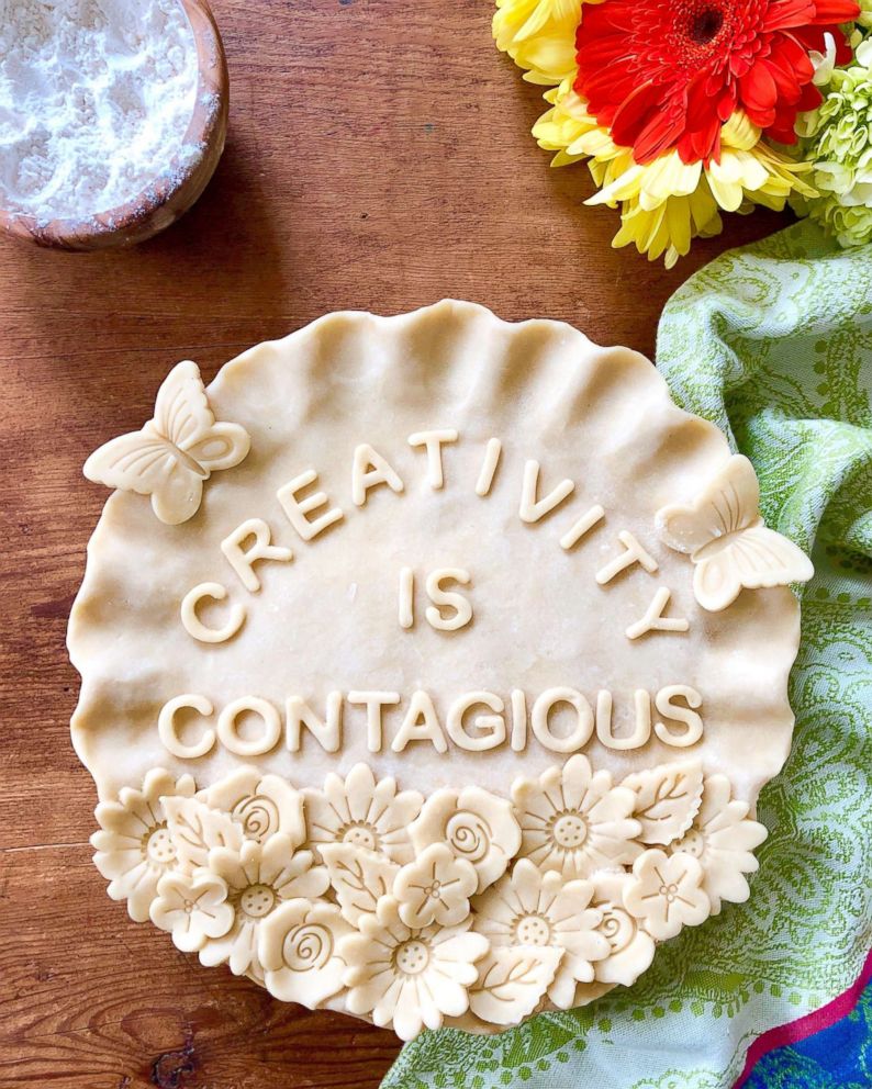 PHOTO: This homemade pie from Marie Saba highlights her creative pie crusts.