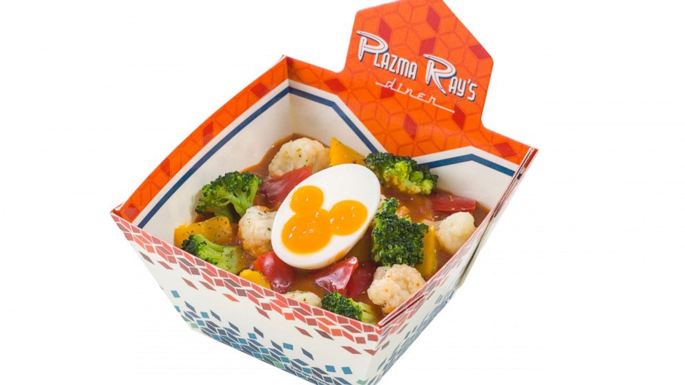 PHOTO: A magical rice bowl with Mickey-shaped soft boiled egg from Plazma Ray's Diner at Tokyo Disneyland.