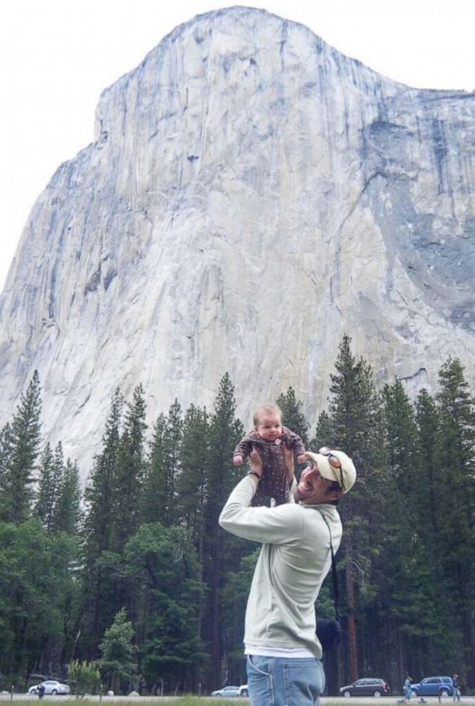 PHOTO: Mike Schneiter with Selah Schneiter as a baby at Yosemite National Park in California. 