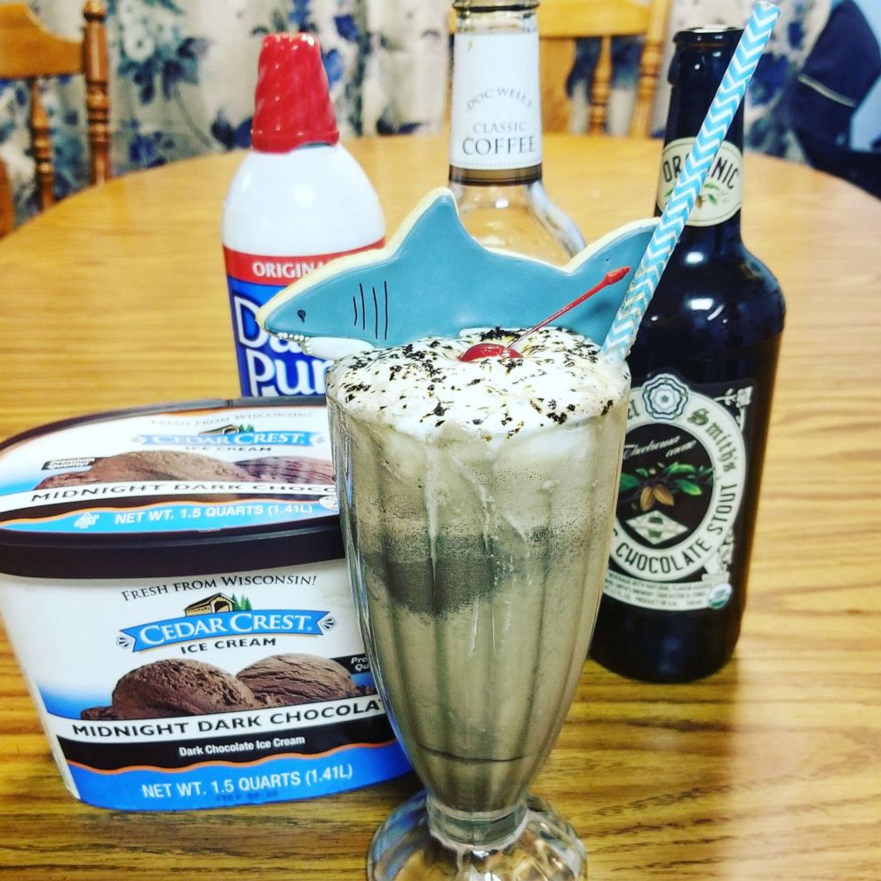 PHOTO: The midnight stout float made by Sara Biesek for Shark Week 2019.