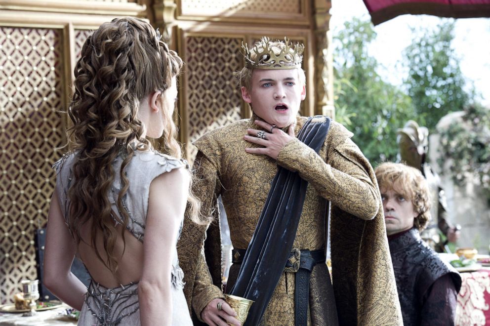  Natalie Dormer as Margery Tyrell, left, and Jack Gleeson as Joffrey Baratheon in a scene from 'Game of Thrones.'					