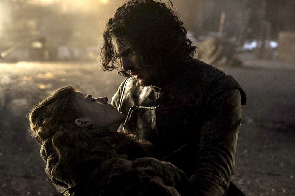 PHOTO: Rose Leslie, left, as Ygritte, with Kit Harington, as Jon Snow, in a scene from "Game of Thrones."