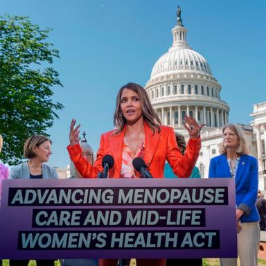 PHOTO: Halle Berry joins female senators as they introduce new legislation to boost federal research on menopause, at the Capitol, May 2, 2024. 