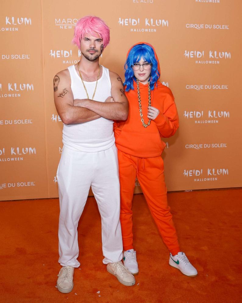 PHOTO: Taylor Lautner and Tay Lautner attend the 2023 Heidi Klum Hallowe'en Party at Marquee on Oct. 31, 2023 in New York City.