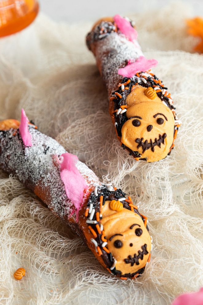 PHOTO: Halloween-themed cannoli made with pumpkin pie filling.