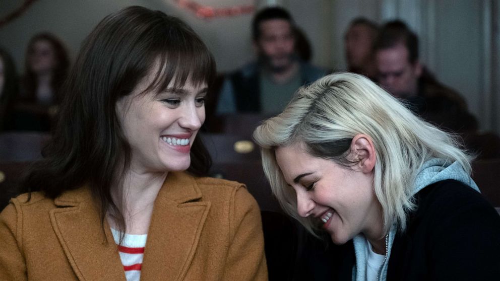 PHOTO: Mackenzie Davis and Kristen Stewart in a scene from "Happiest Season."