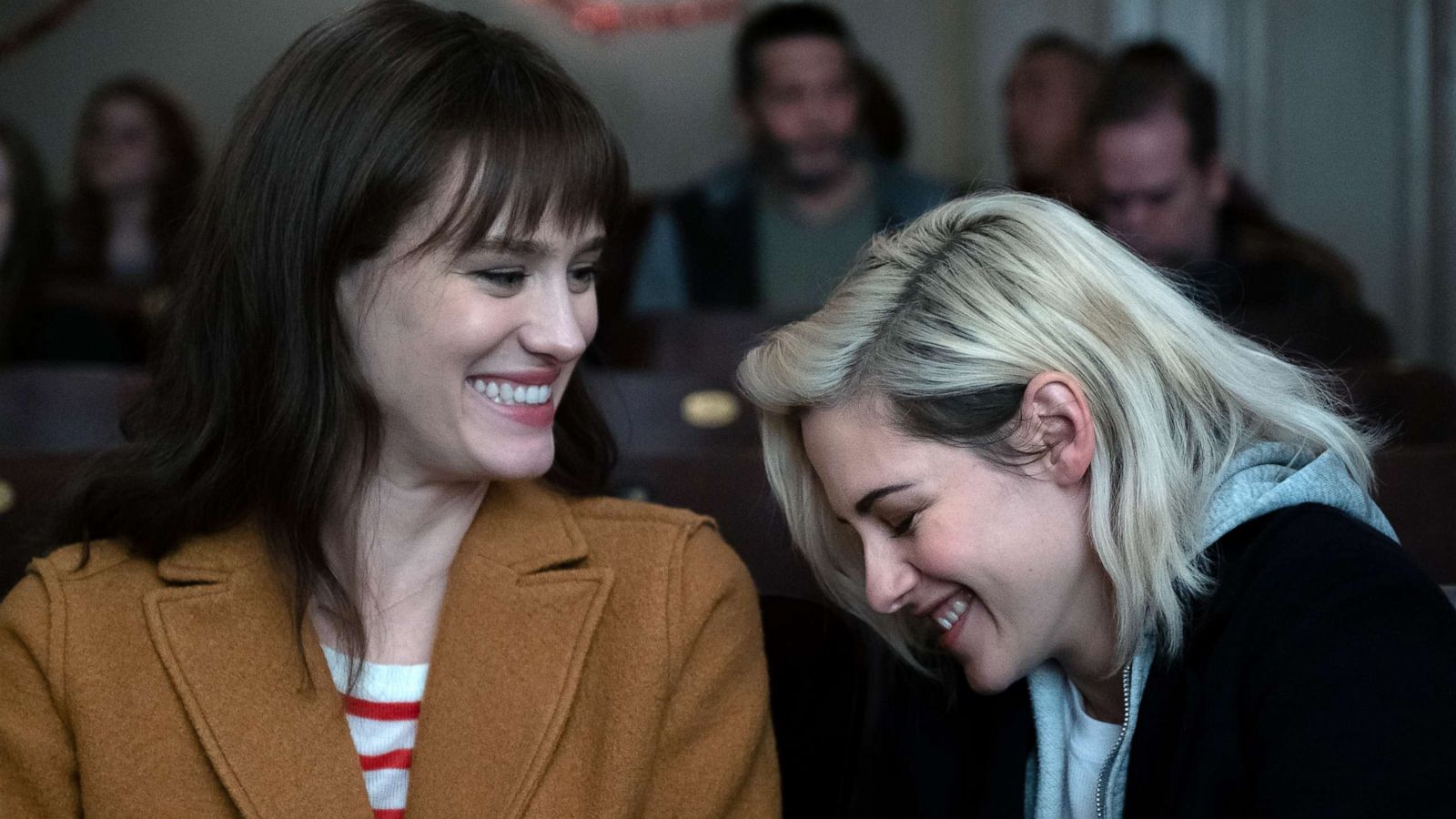 PHOTO: Mackenzie Davis and Kristen Stewart in a scene from "Happiest Season."