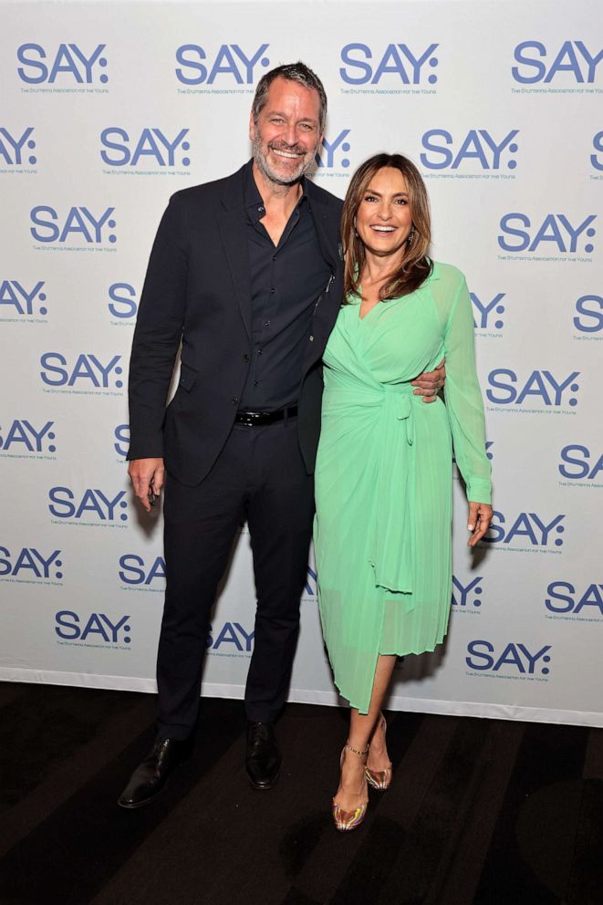 PHOTO: Peter Hermann and Mariska Hargitay attend the 2023 Stuttering Association For The Young (SAY) Benefit Gala at The Edison Ballroom on May 22, 2023 in New York City.
