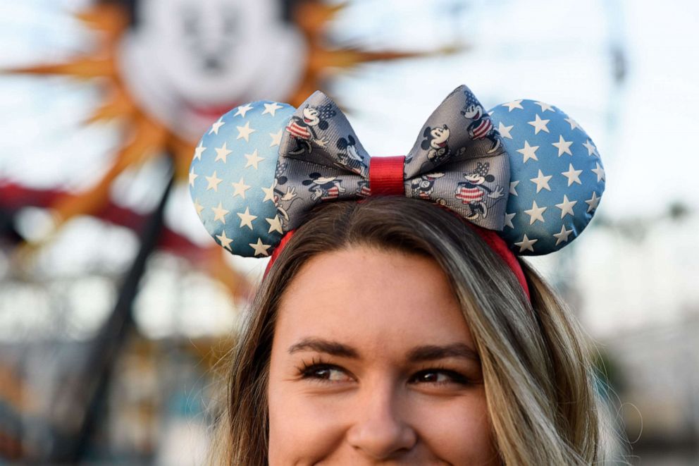 PHOTO: Harveys' contribution to the Disney Parks Designer Collection are patriotic colored Minnie Mouse ear headbands. 