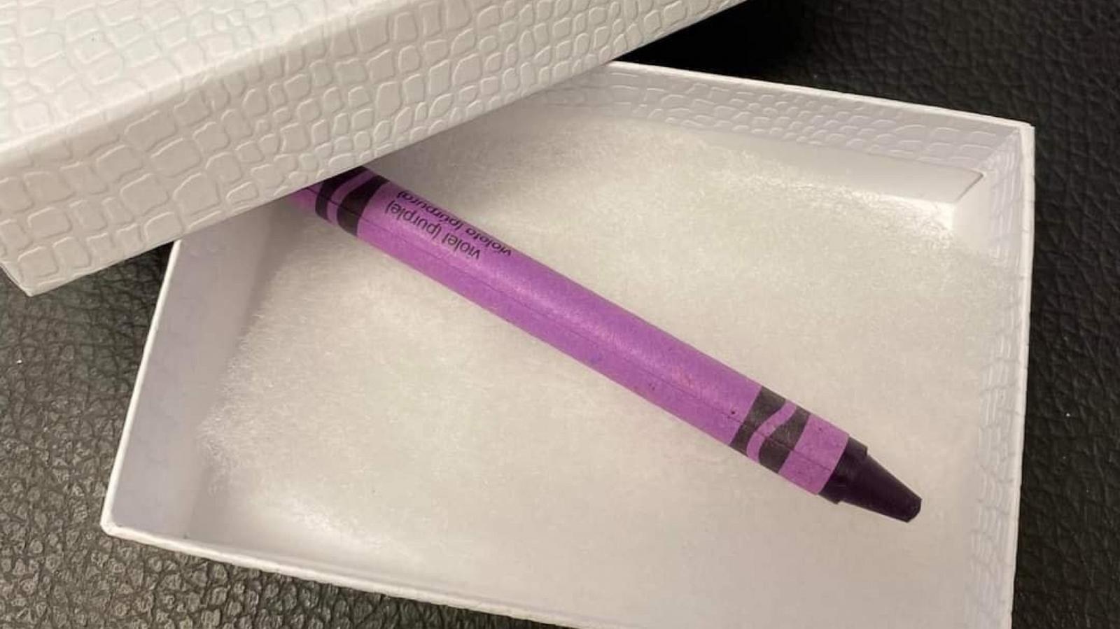 PHOTO: Heather Benoit received a purple crayon as a gift from a student one year and the present and the thought behind it has stayed with her for the last decade.