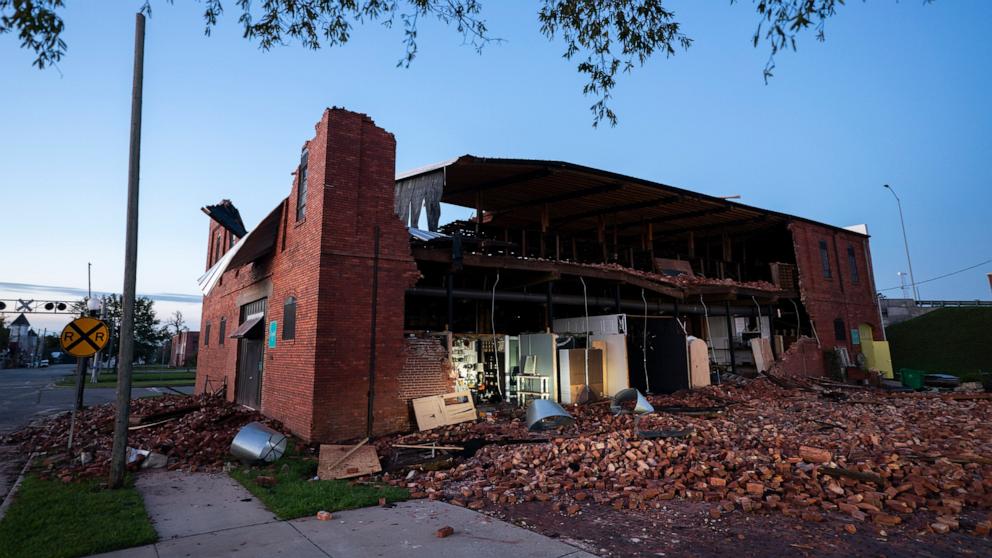 PHOTO: A view of storm damage at Chez What in the aftermath of Hurricane Helene in Valdosta, Ga., Sept. 28, 2024.