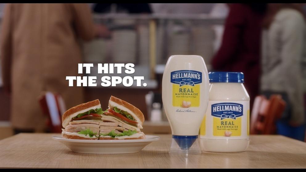 PHOTO: A hot turkey sandwich with Hellmann's mayo at Katz's Deli in New York City for the brand's new Super Bowl ad.