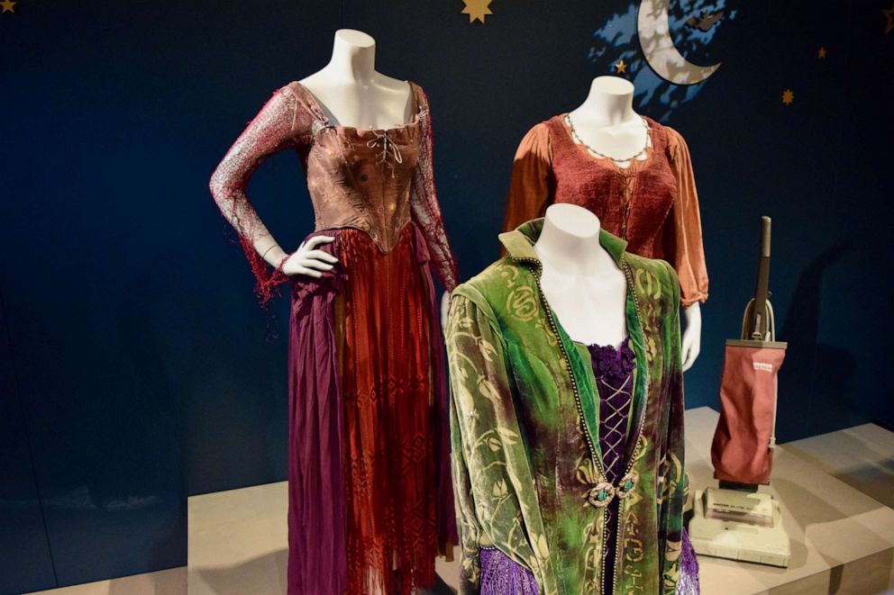 PHOTO: The dazzling costumes worn by Sarah Jessica Parker, Bette Midler, and Kathy Najimy and designed by Mary Vogt for 1993’s Hocus Pocus — vacuum cleaner included.