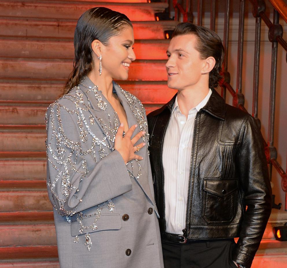 PHOTO: Zendaya and Tom Holland pose at a photocall for "Spider-Man: No Way Home" at The Old Sessions House on Dec. 5, 2021 in London.