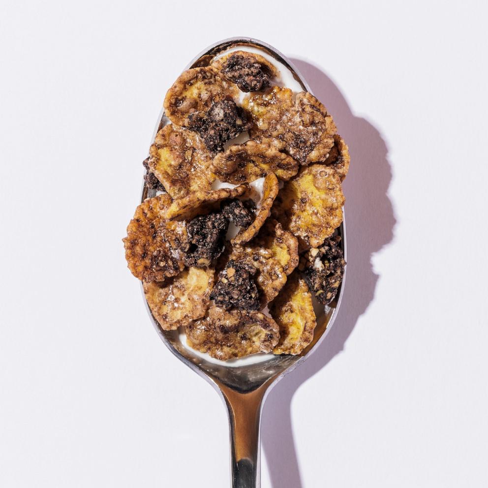 PHOTO: A close up look at a spoonful of the new Honey Bunches of Oats Chocolate cereal.