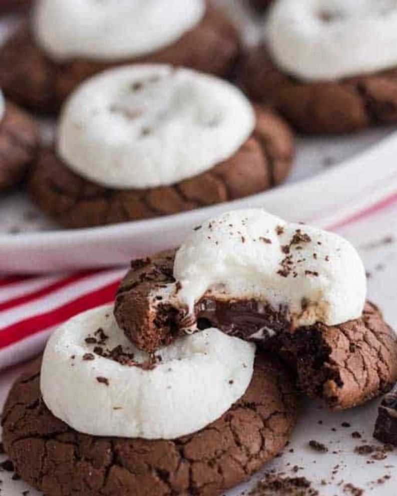 PHOTO: Hot Cocoa cookies with a toasted marshmallow on top.