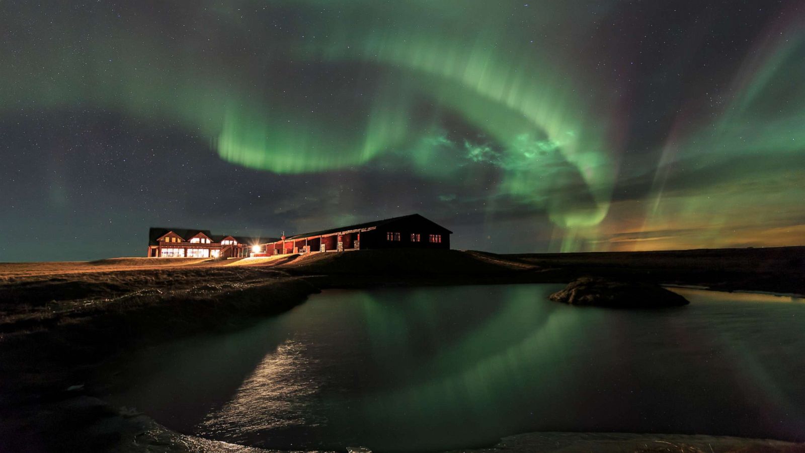 PHOTO: The Northern Lights at Hotel Rangá in Iceland.