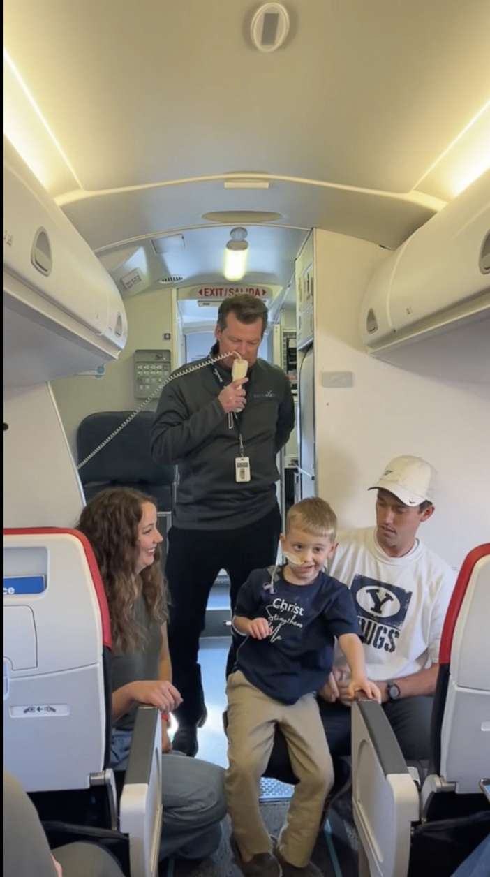 PHOTO: Hyrum Mace was named an honorary captain of Breeze Airways during a recent November flight.