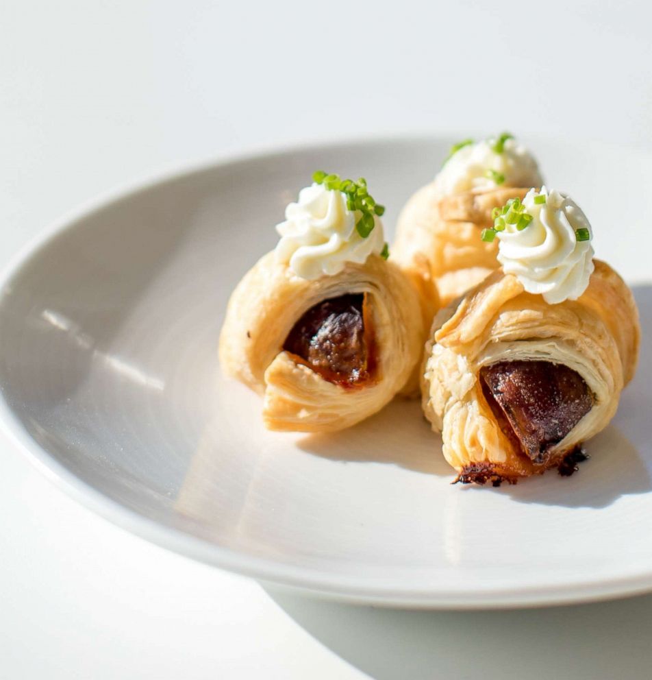 PHOTO: Figs in a blanket with whipped goat cheese.