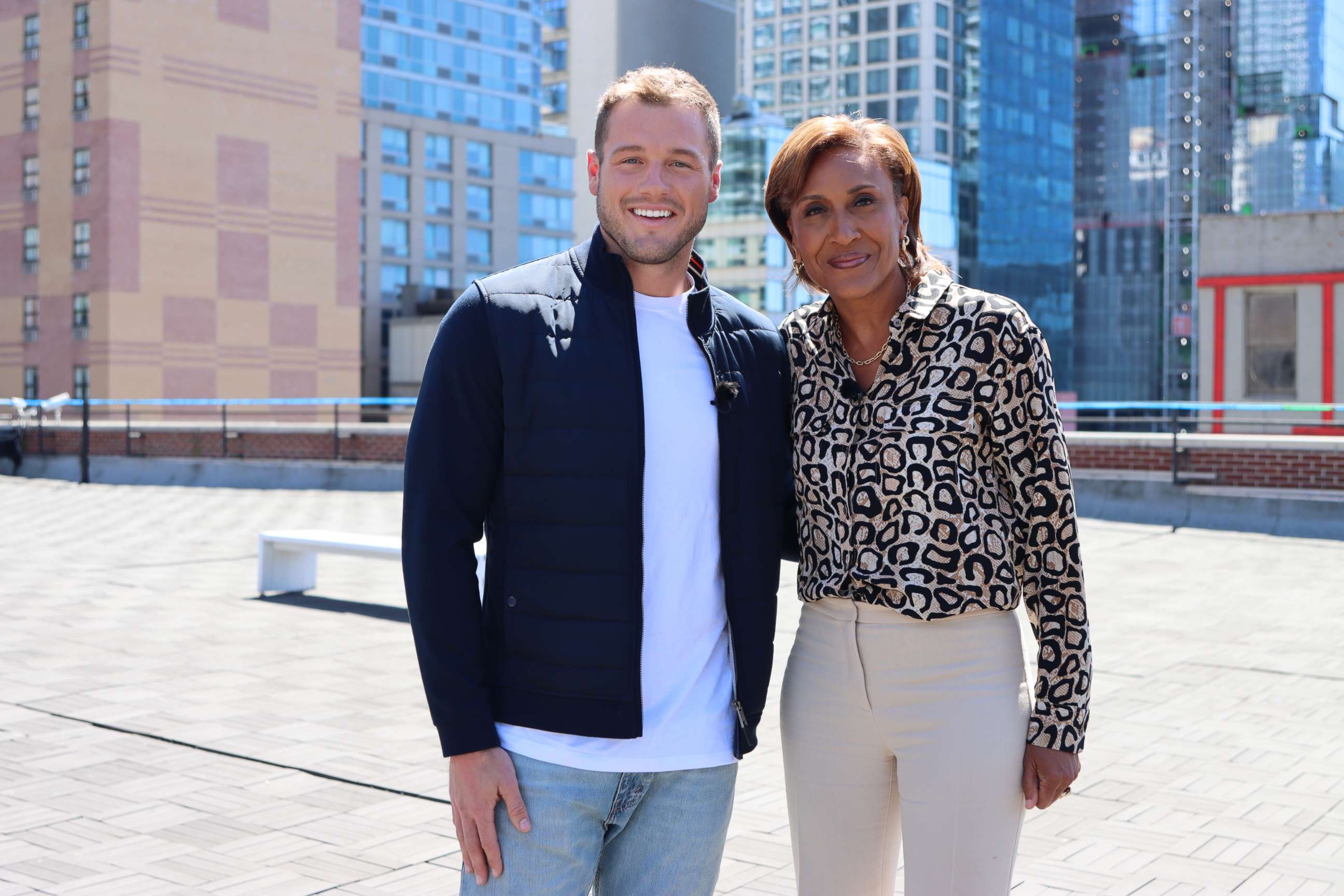 PHOTO: Colton Underwood, the lead on season 23 of "The Bachelor," with "GMA" Co-Anchor Robin Roberts during in interview in April 2021.