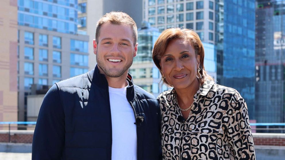 PHOTO: Colton Underwood, the lead on season 23 of "The Bachelor," with "GMA" Co-Anchor Robin Roberts during in interview in April 2021.