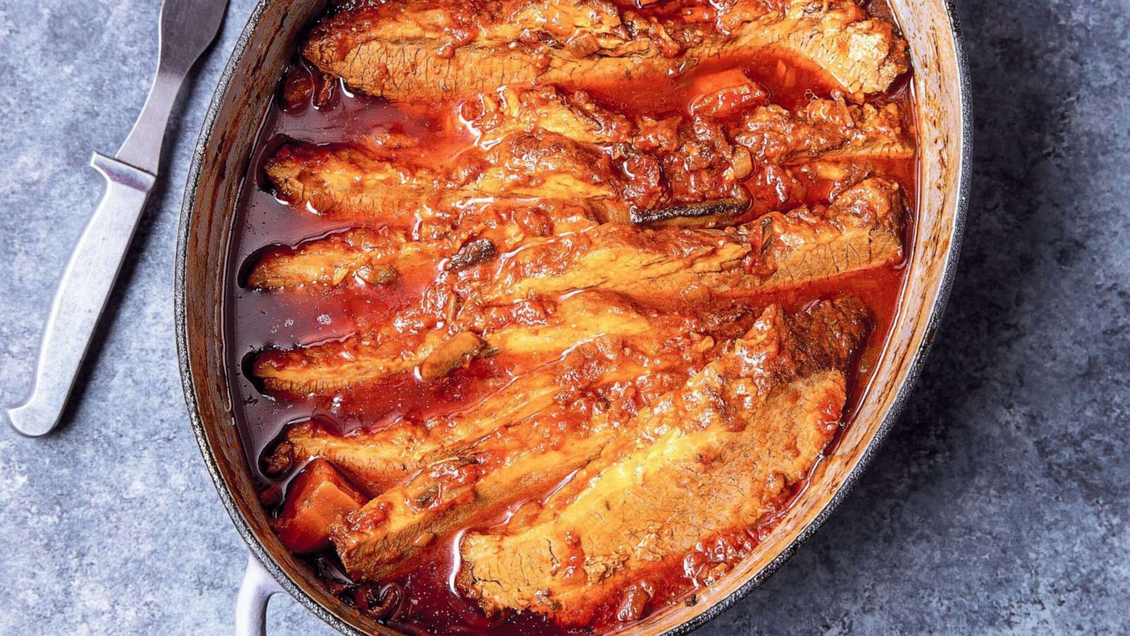 PHOTO: Roasted tomato brisket from Jake Cohen's cookbook.