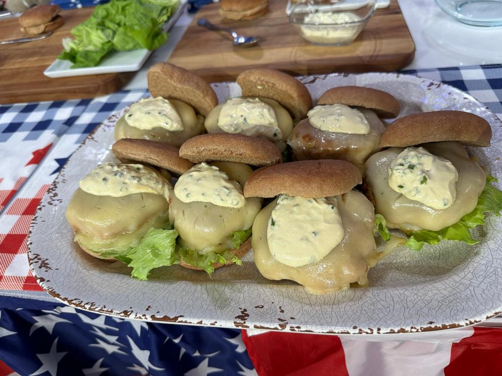 PHOTO: Chef Phil Johnson's Applewood Smoked Chicken Burgers.