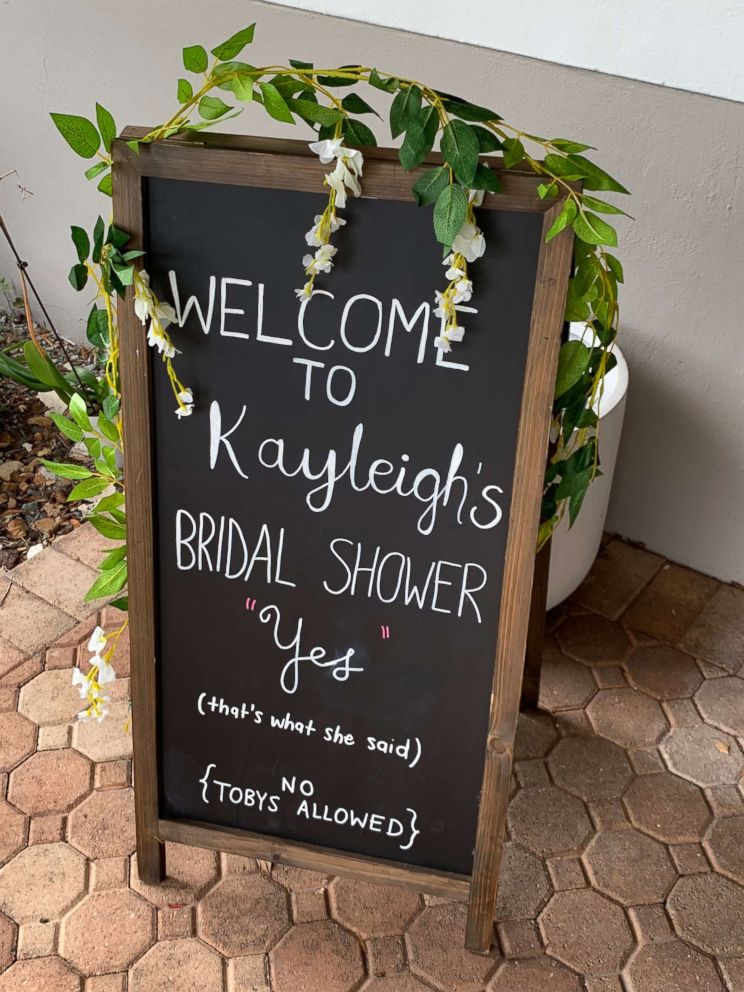 PHOTO: A sign from Kayleigh Brown's "The Office"-themed bridal shower.